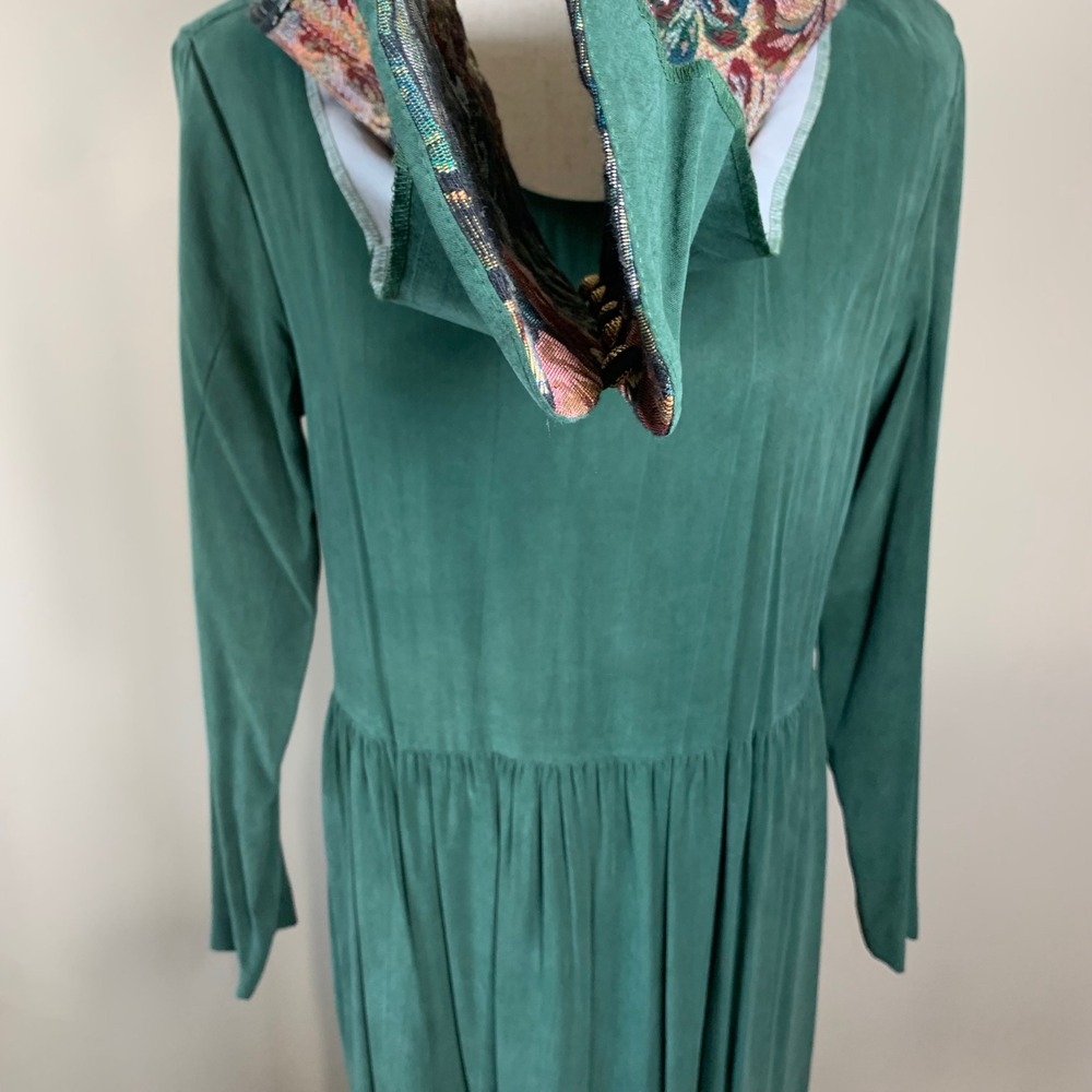 VTG Carol Anderson Green Dress with with Tapestry Bodice Size 6 - Picture 6 of 15